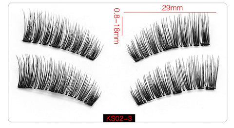 Magnetic eyelashes with 3 magnets