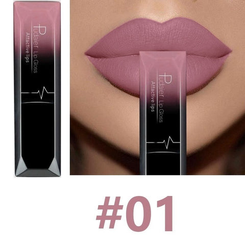 Waterproof Nude Matte Velvet Glossy Lip Gloss Lipstick