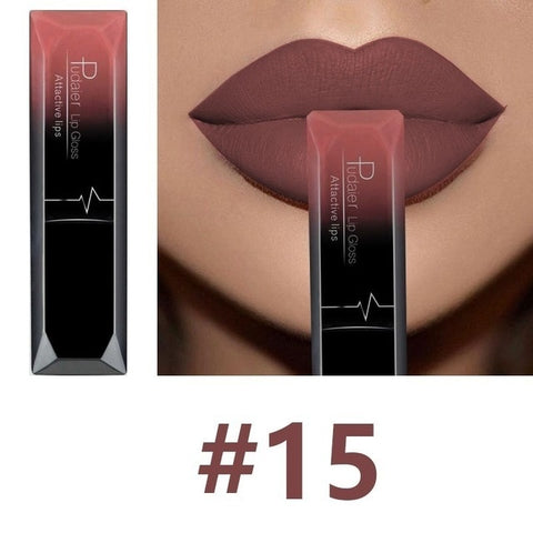 Waterproof Nude Matte Velvet Glossy Lip Gloss Lipstick