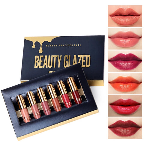 6 Colors Matte Lipstick Beauty Glazed Set